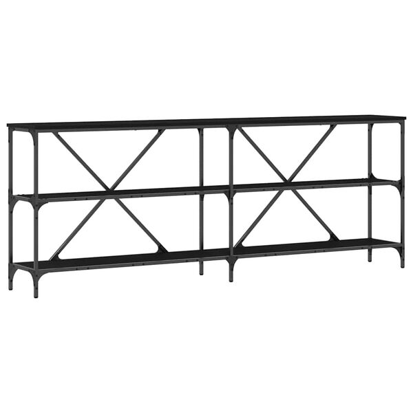 vidaXL Konsola Czarny Dąb 200 x 30 x 75 cm Materiał drewnopochodny