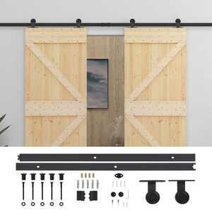 vidaXL Drzwi przesuwne 2 szt. 80 x 210 cm Lite drewno sosnowe
