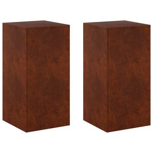 vidaXL Stojak na rośliny 2 pcs Rdzawy 40 x 40 x 80 cm Stal kortenowska