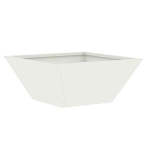 vidaXL Doniczka ogrodowa Biały 35 x 35 x 15 cm Stal zimnogięta