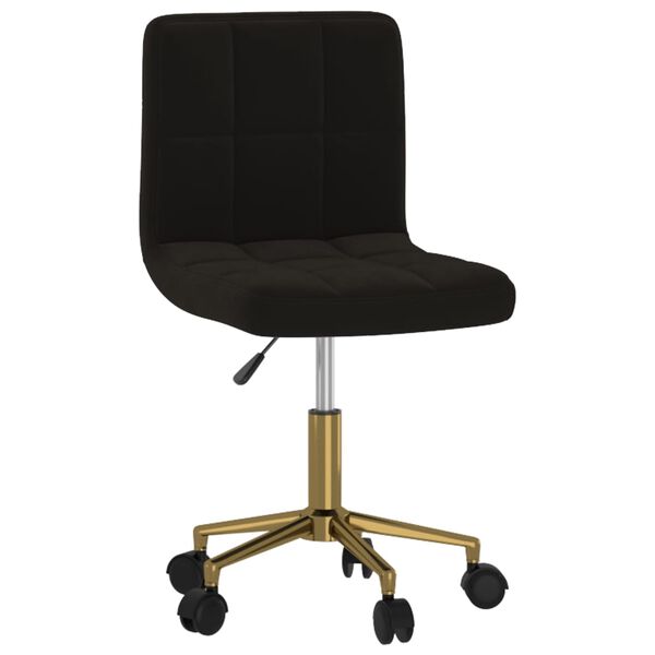 vidaXL Obrotowe krzesło stołowe, czarne, obite aksamitem