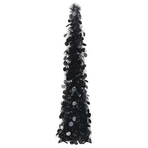 vidaXL Sztuczne choinki PET Black