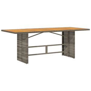 vidaXL St&oacute;ł ogrodowy z akacjowym blatem, szary 190x80x74 cm, rattan PE