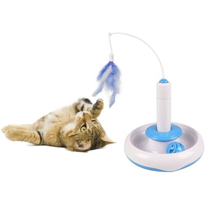 FLAMINGO Zabawka dla kota, z piórkiem i kulką, 18 cm