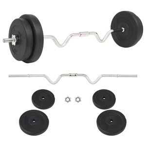vidaXL Sztanga z zestawem obciążeń, 30 kg