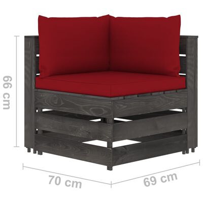 vidaXL 4-cz. zestaw wypoczynkowy do ogrodu, z poduszkami, drewniany