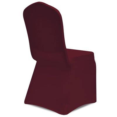 vidaXL Elastyczne pokrowce na krzesła, burgundowe, 6 szt.