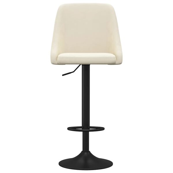 vidaXL Stołki barowe, 2 szt., kremowe, obite aksamitem