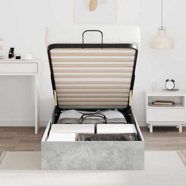 vidaXL Ł&oacute;żko otomanowe Betonowy szary 193 x 120 x 25 cm