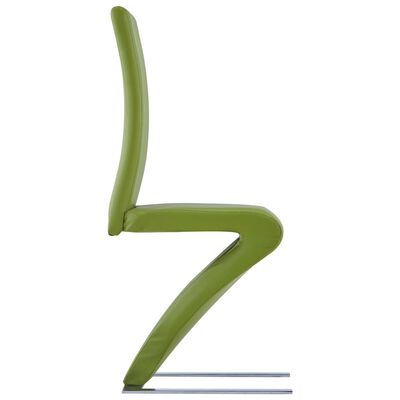 vidaXL Krzesła o zygzakowatej formie, 2 szt., zielone, sztuczna skóra