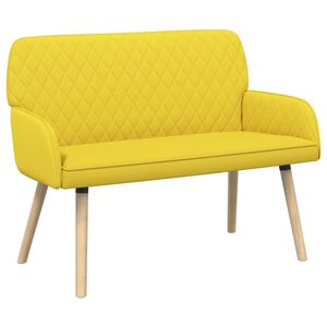 vidaXL Sofa dwuosobowa na nogach z litego drewna 2-osobowy Jasnoż&oacute;łty
