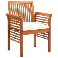 vidaXL Krzesło ogrodowe z poduszką, lite drewno akacjowe