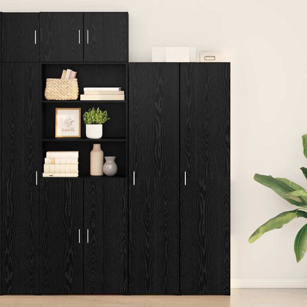 vidaXL Highboard Czarny Dąb 40 x 42,5 x 185 cm
