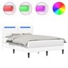 vidaXL Ramka ł&oacute;żka z paskami LED Biały 160 x 200 cm Ekosk&oacute;ra