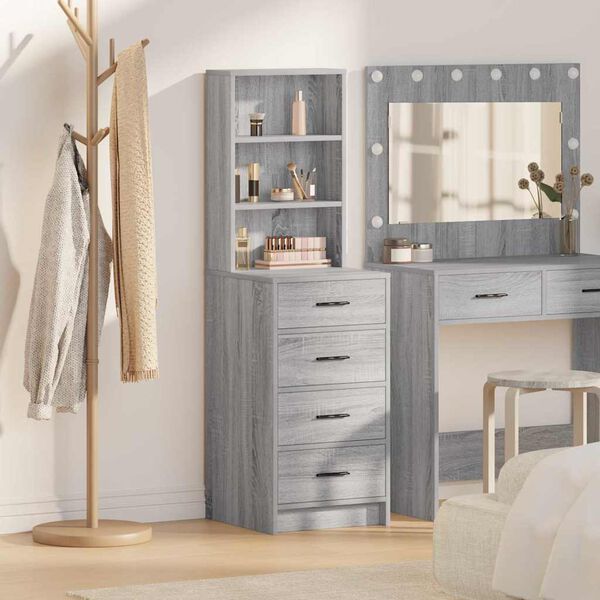 vidaXL Highboard z szufladą Szary dąb sonoma 40 x 41 x 135 cm
