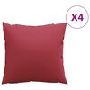 vidaXL Poduszki na sofę 4 szt. Czerwone wino 60x60 cm Materiał