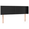 vidaXL Zagł&oacute;wek do ł&oacute;żka z LED, czarny, 147x16x78/88cm, sztuczna sk&oacute;ra