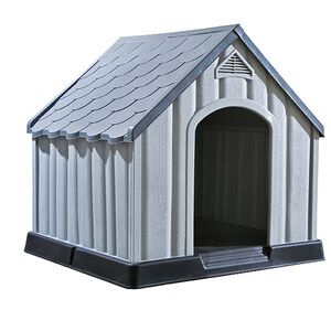 vidaXL Buda dla psa, szara, 92x87x91 cm, plastikowa