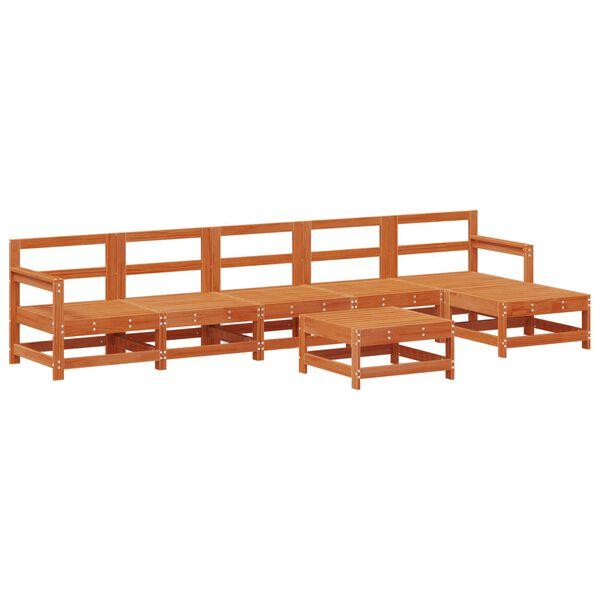 vidaXL Zestaw wypoczynkowy w ogrodzie 7 pcs Woskowy Brąz