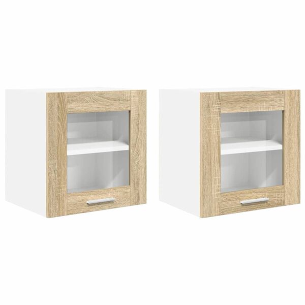 vidaXL Szafka wisząca z drzwiami 2 pcs Dąb Sonoma 40 x 31 x 40 cm