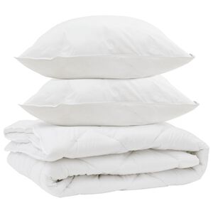 vidaXL Kołdra na każdą porę roku z poduszką 3 pcs Biały Mikrofibra