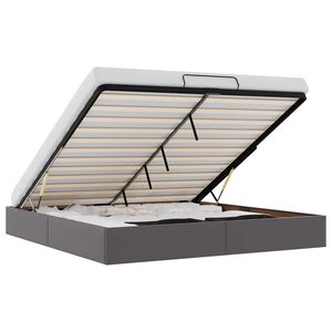 vidaXL Rama ł&oacute;żka otomana bez materaca, szara, 200x200 cm, ekosk&oacute;ra
