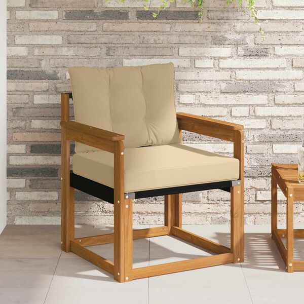 vidaXL Sofa na zewnątrz Drewno akacji i tekstylen Naturalny