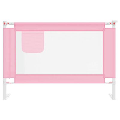 vidaXL Barierka do łóżeczka dziecięcego, różowa, 100x25 cm, tkanina