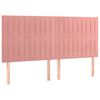 vidaXL Rama ł&oacute;żka z zagł&oacute;wkiem, r&oacute;żowa, 180x200 cm, aksamitna