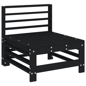 vidaXL Ogrodowa sofa środkowa, czarna, lite drewno sosnowe