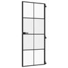 vidaXL Drzwi wewnętrzne, czarne, 83x201,5 cm, szkło i aluminium