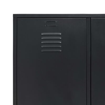 vidaXL Metalowa szafa w industrialnym stylu, 90 x 40 x 180 cm, czarna