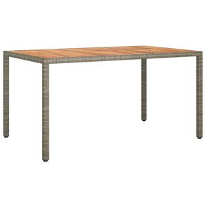 vidaXL St&oacute;ł Ogrodowy Szary 150 x 90 x 75 cm polirattan