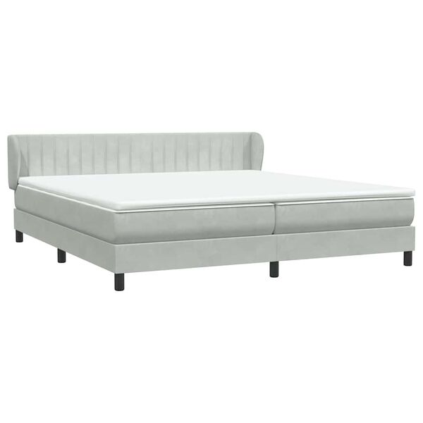 vidaXL Ł&oacute;żko typu Box Spring z materacami Jasnoszary 180x210 cm