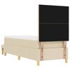 vidaXL Ł&oacute;żko sprężynowe z materacem Kremowy 80 x 200 cm tkanina