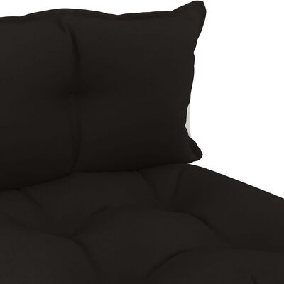 vidaXL Ogrodowe siedzisko z palet, z czarnymi poduszkami, drewniane