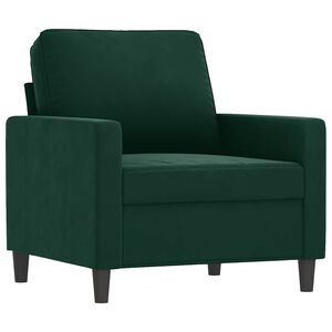 vidaXL Fotel, ciemnozielony, 60 cm, obity aksamitem
