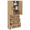 vidaXL Highboard z szufladą 2 pcs Dąb rzemieślniczy 69,5 x 34 x 180 cm
