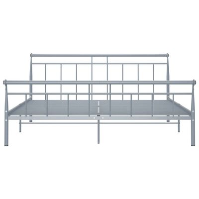 vidaXL Rama łóżka, szara, metalowa, 180x200 cm