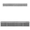 vidaXL 5-częściowy zestaw mebli TV z LED, szarość betonu