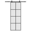 vidaXL Drzwi przesuwne z osprzętem, szkło ESG i aluminium, 76x205 cm