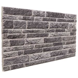 vidaXL Panele ścienne 10 szt. 100 x 50 cm antracytowy Pianka EPS