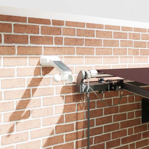 vidaXL Automatycznie zwijana markiza z LED, burgundowa, 450x300 cm