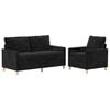 vidaXL Zestaw Sof 2 pcs Czarny Poliester