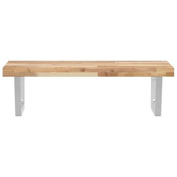 vidaXL P&oacute;łka ścienna pod umywalkę, stal i lite drewno akacjowe