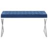 vidaXL Ławka, 97 cm, niebieska, aksamit i stal nierdzewna