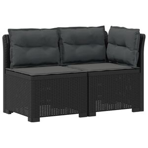 vidaXL Sofa Ogrodowa 2-osobowa z Poduszkami w Wyglądzie Rattanowym