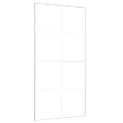 vidaXL Drzwi przesuwne, szkło ESG i aluminium, 102,5x205 cm, biały