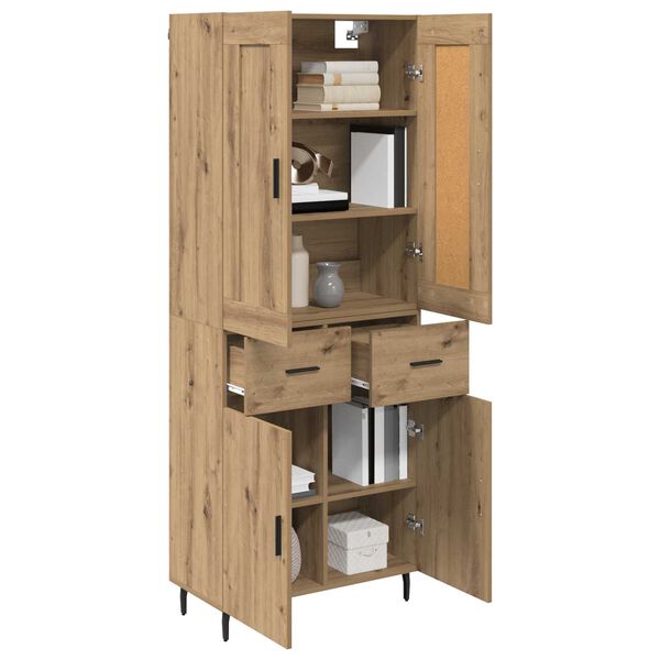 vidaXL Highboard 2 pcs Dąb rzemieślniczy Materiał drewnopochodny