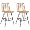 vidaXL Stołki barowe, 2 szt., 45x56x103,5 cm, PE, rattan i stal